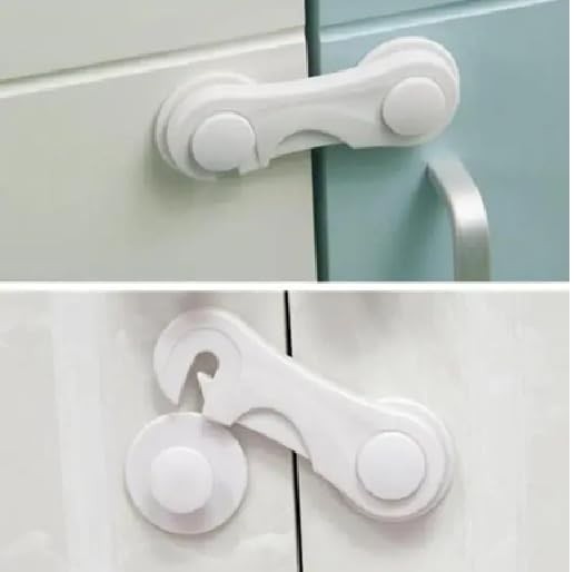 Kit 6 Travas de Segurança para Portas, Gavetas e Geladeiras - Branco | Proteja sua Casa com o Poderoso Adesivo 3M