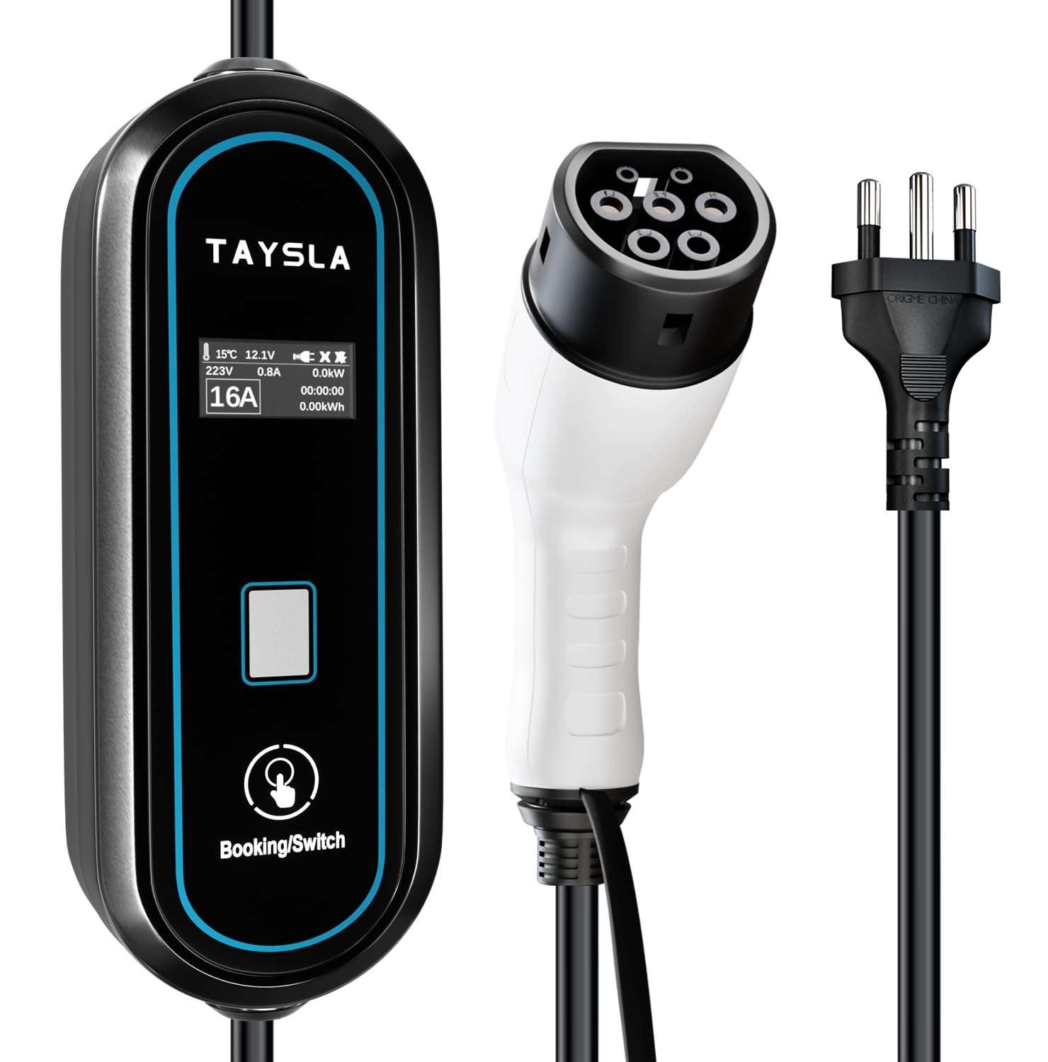 Carregador Portátil TAYSLA Phantom 3.5KW EV Tipo 2: Carregamento Rápido e Seguro para seu Carro Elétrico