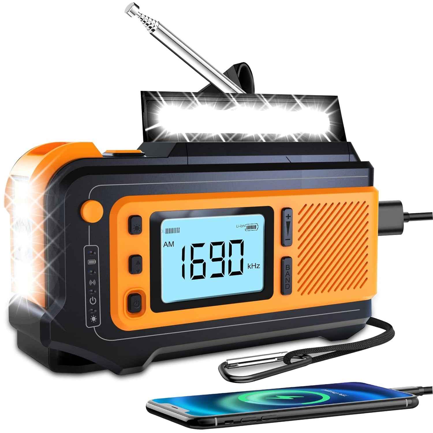 Rádio Solar Missonchoo 5000mAh: Emergência AM/FM/NOAA, Lanterna, SOS e Carregador Portátil