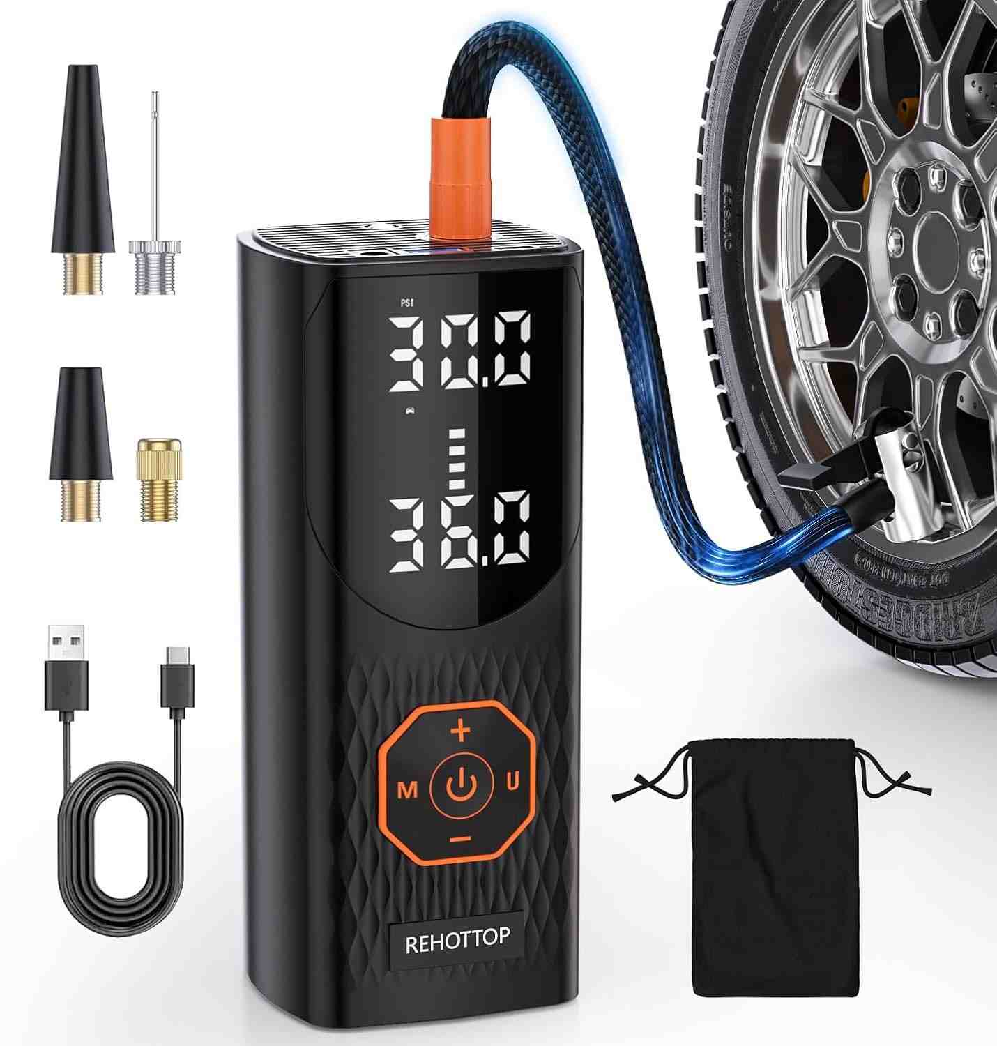Compressor de Ar Portátil 160PSI: Inflador Rápido e Inteligente para Seu Veículo