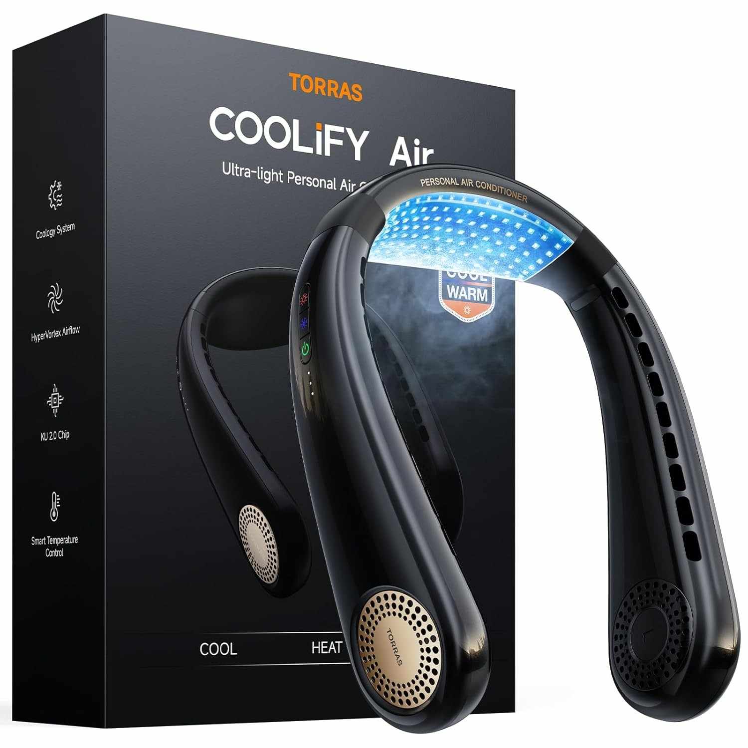 Ventilador de Pescoço COOLiFY - Resfriamento Pessoal Portátil com Fluxo 3D, Recarregável e Ultra Leve