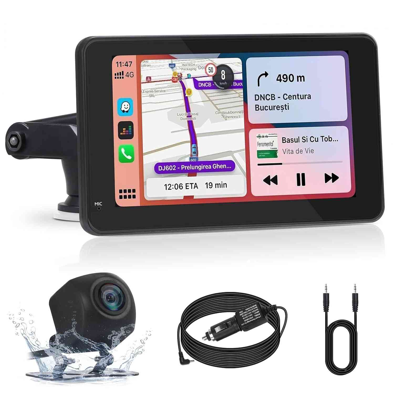 Tela Portátil Carplay Sem Fio JUN-ELECTRON: Seu Carro Mais Inteligente e Conectado!