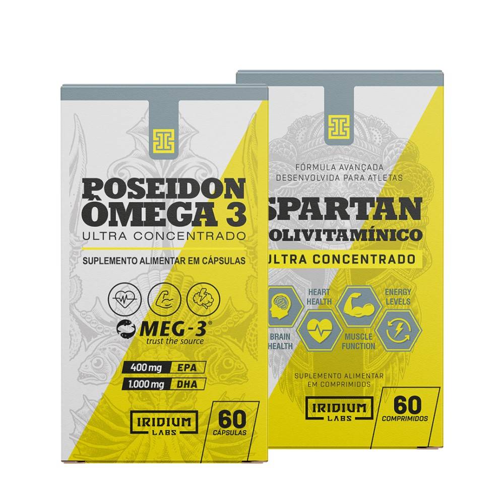 Poseidon + Spartan: Ômega 3 e Polivitamínico Imbatíveis