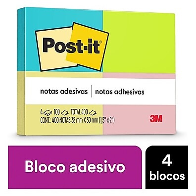 Post-it 653 Neon 4 Cores: Organize com Estilo e Produtividade