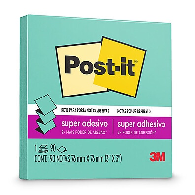 Post-it Aqua Splash 76x76mm – 90 Folhas Super Adesivas 3M