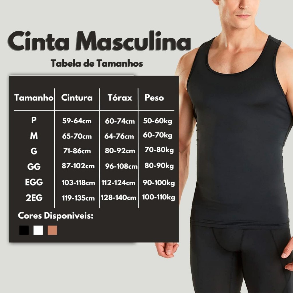 Regata Masculina Compressão Modeladora e Postural