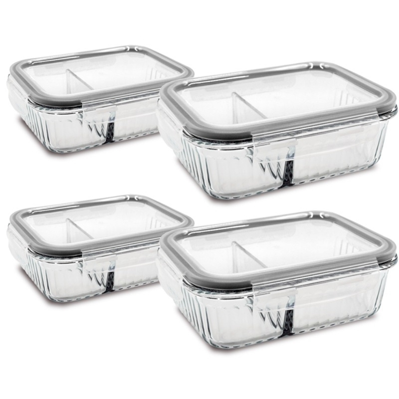 Pote 630ml Airtight com Divisória – Ideal para Micro-ondas e Forno
