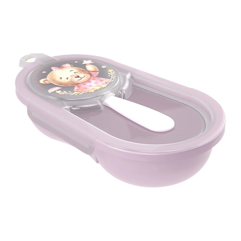 Pote de Papinha Ursa Rosa: Leve e Seguro!