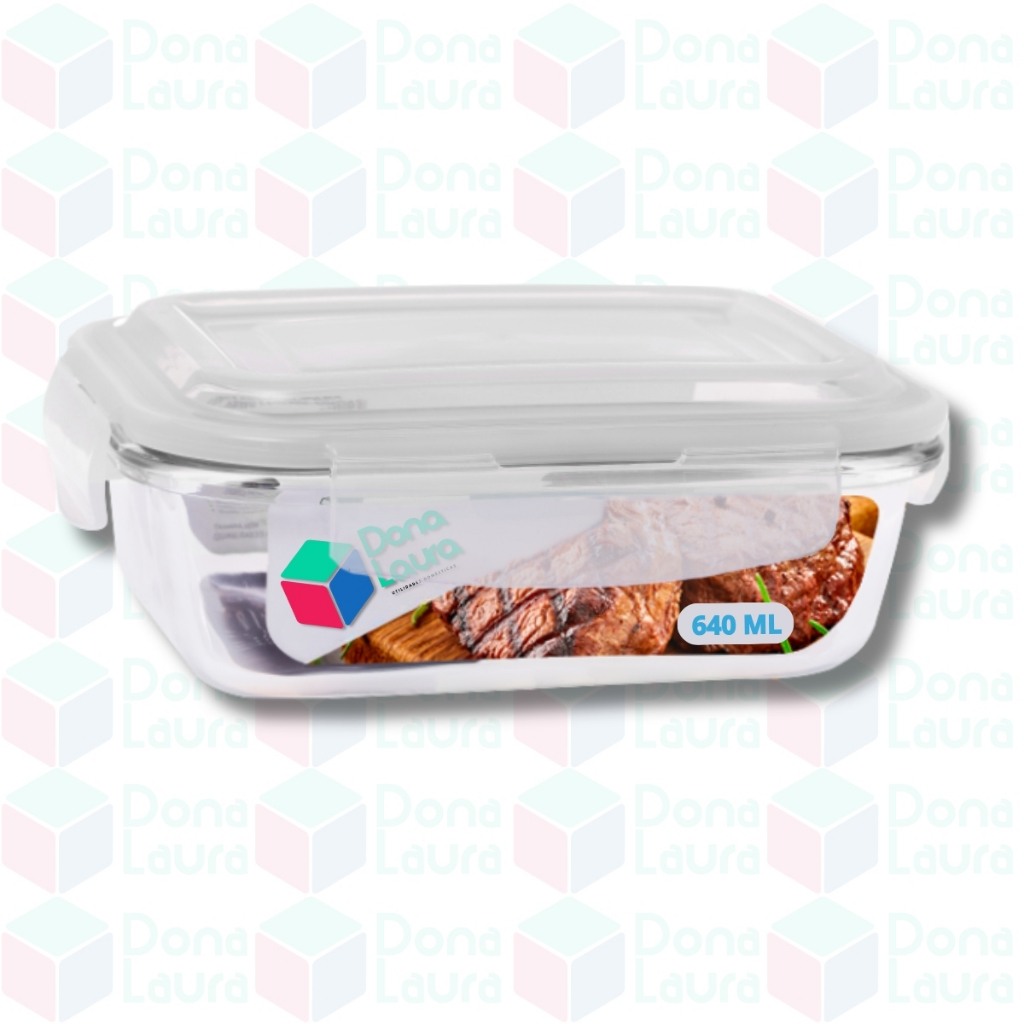 Pote de Vidro 640ml com Tampa Hermética e 4 Travas – Ideal para Alimentos
