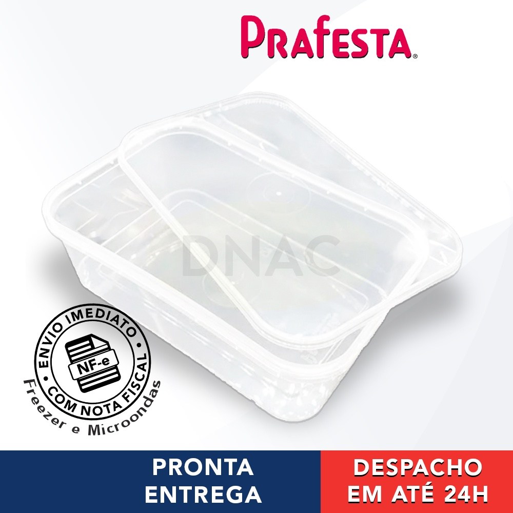 Pote Retangular com Lacre Prafesta 10 Unidades: Armazenamento Prático e Seguro