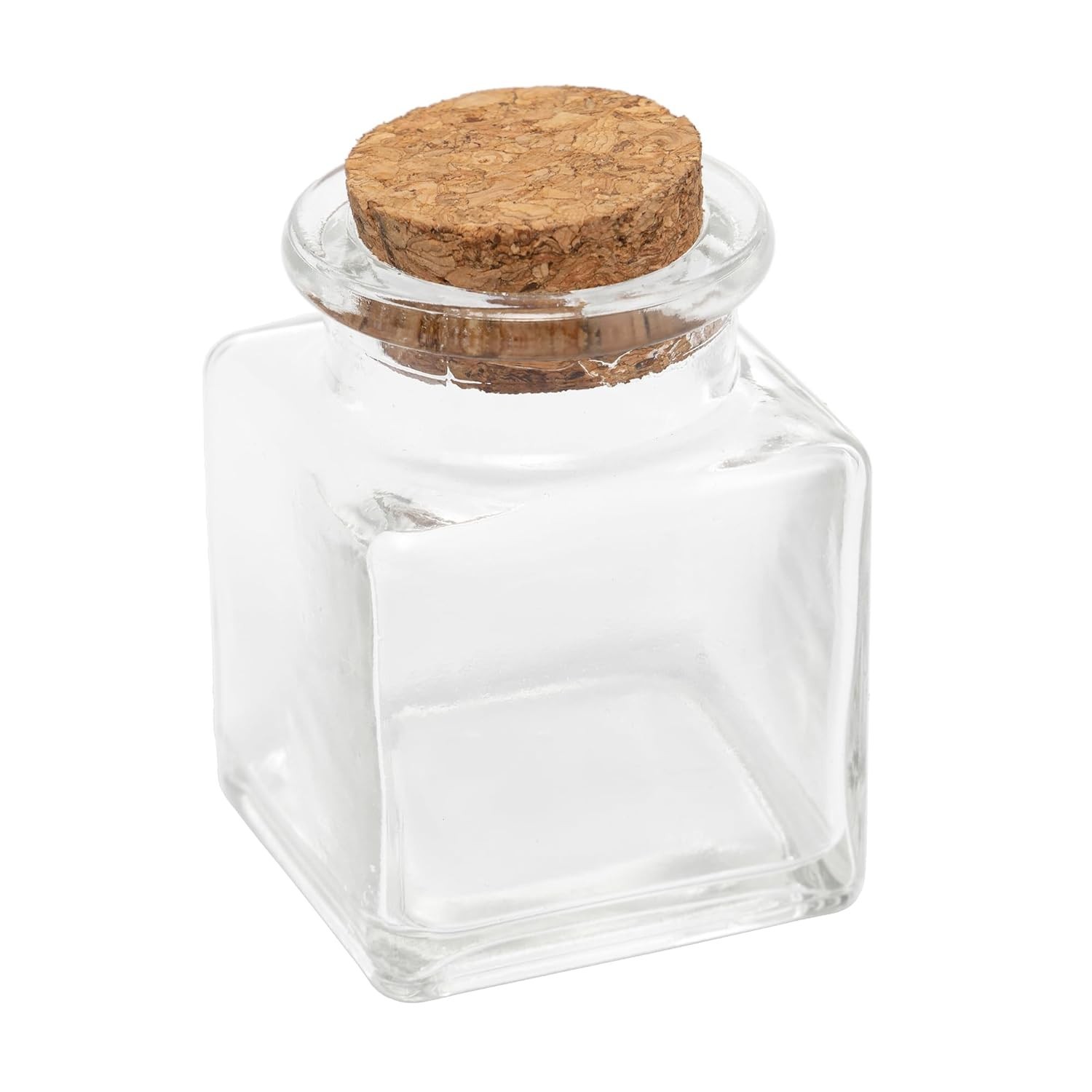Pote com Tampa de Cortiça 60ml - Vidro Transparente para Armazenar Temperos e Condimentos