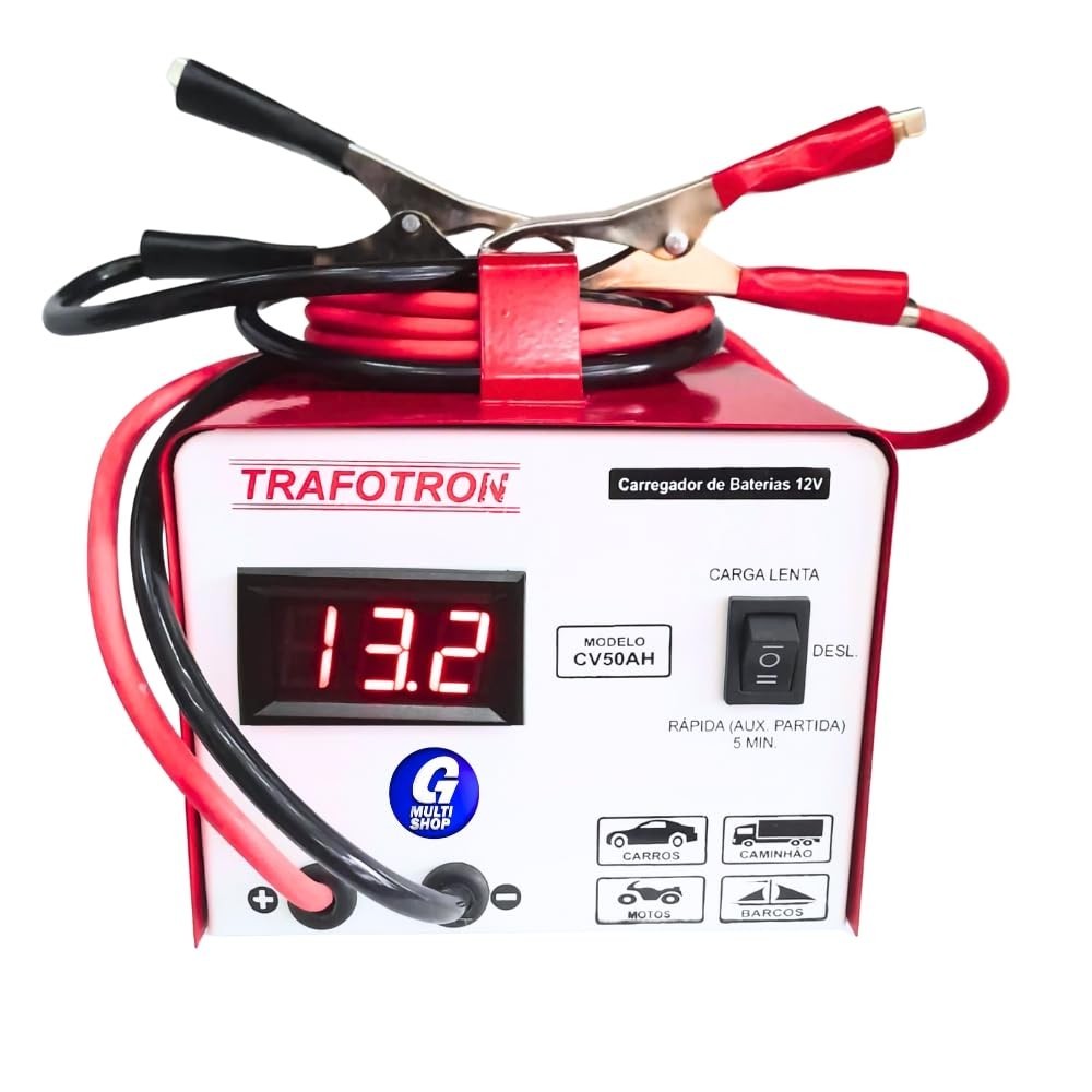 Carregador de Bateria 50A 12V CV50AH: Potência e Carga para seu Som Automotivo
