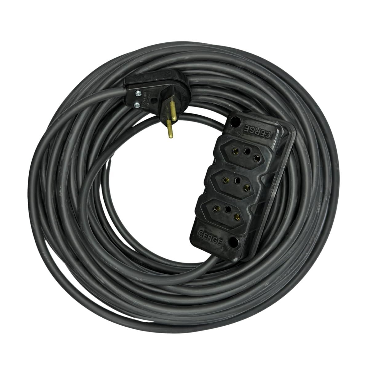 Extensão Elétrica 20m Cabo PP 2x2.5mm com Tomada Tripla: Potência e Segurança para seus Projetos