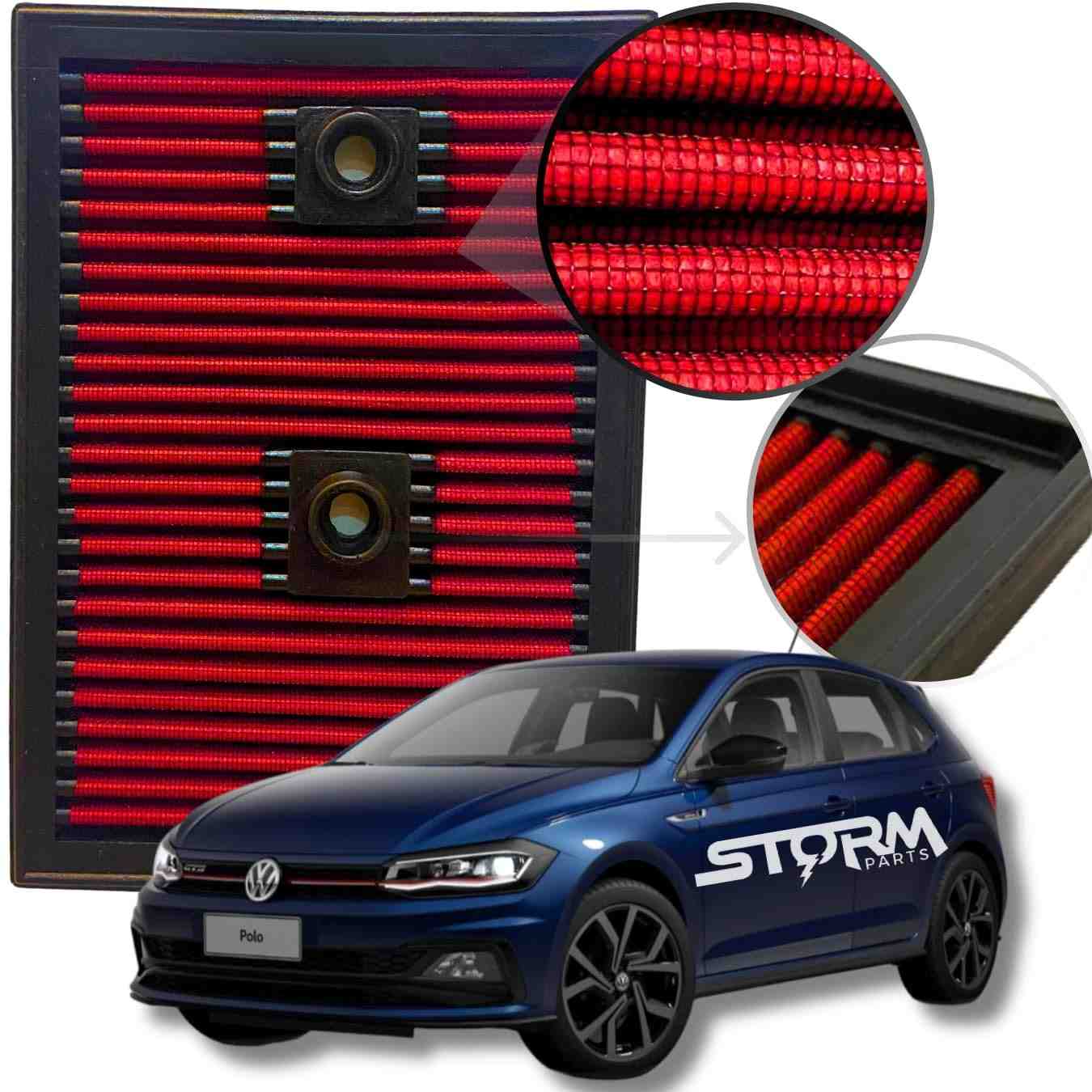 Filtro de Ar Esportivo Inbox RS Filter para VW Polo GTS 1.4 TSI (2020-2023) - Potência e Economia