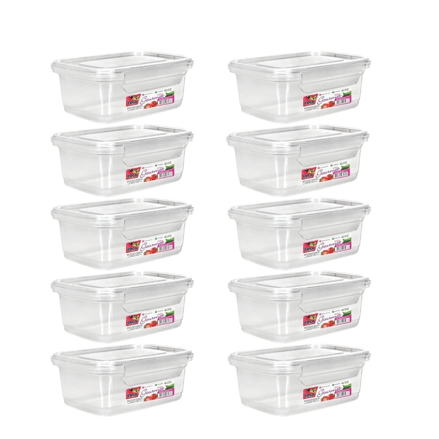 Kit 10 Potes Marmita Fitness 750ml com Tampa - Ideal para Refeições Saudáveis e Transporte Prático