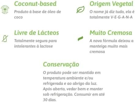 Manteiga de Coco Sem Lactose Vegana Com Sal Qualicoco - 4 potes de 200g