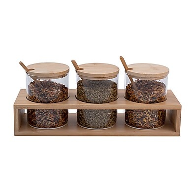 Potes de Vidro 300ml: Kit Completo com Bambu