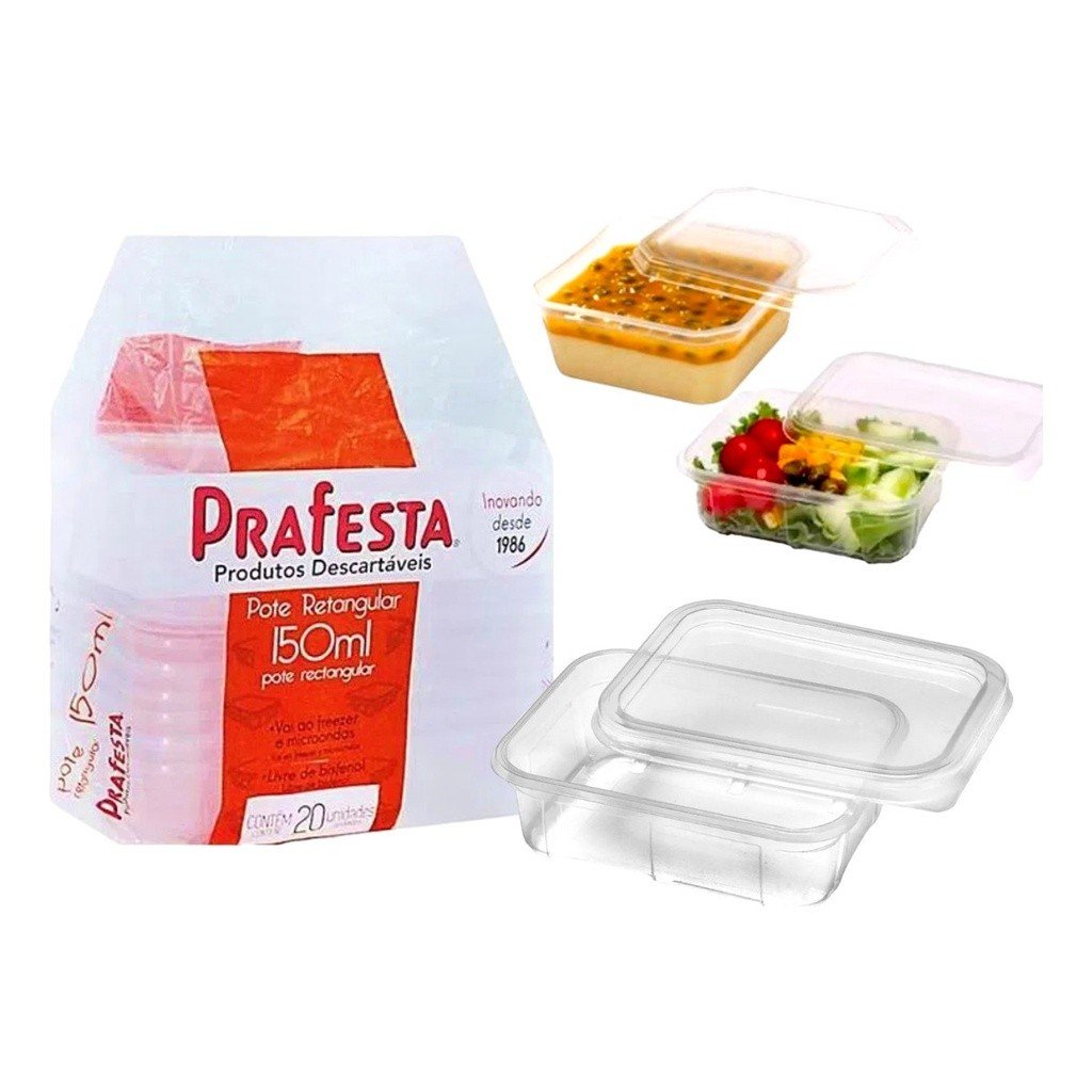 Potes Descartáveis 150ml: Kit com 60 Unidades