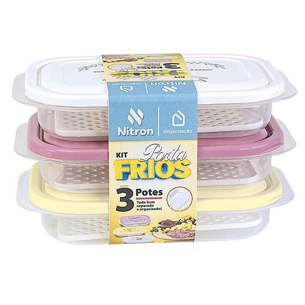 Potes Herméticos: Kit 3 Unidades para Frescor!