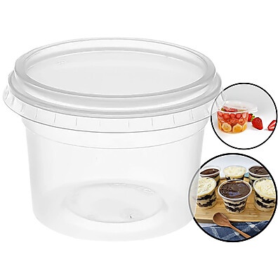 Potes Plástico 250ml: 25 Unidades para Delivery!