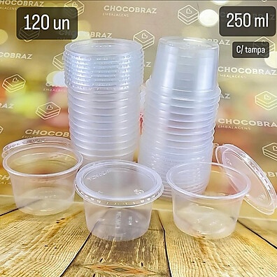 Potes Redondos 250ml Freezer e Microondas – Kit com até 120 Unidades