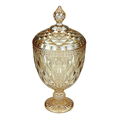 Potiche Diamond Âmbar: Elegância em Cristal