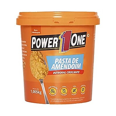 Power One: Pasta Amendoim Crocante 1kg - Sabor Irresistível!