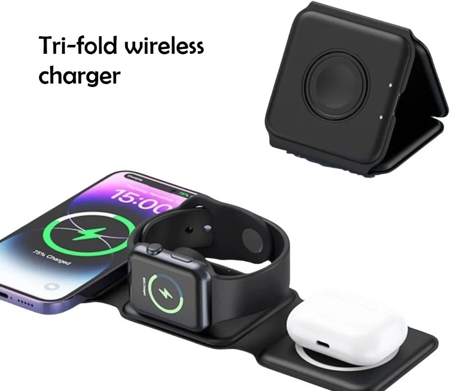 Power Bank 3-em-1: Carregador Rápido, Sem Fio e Magnético