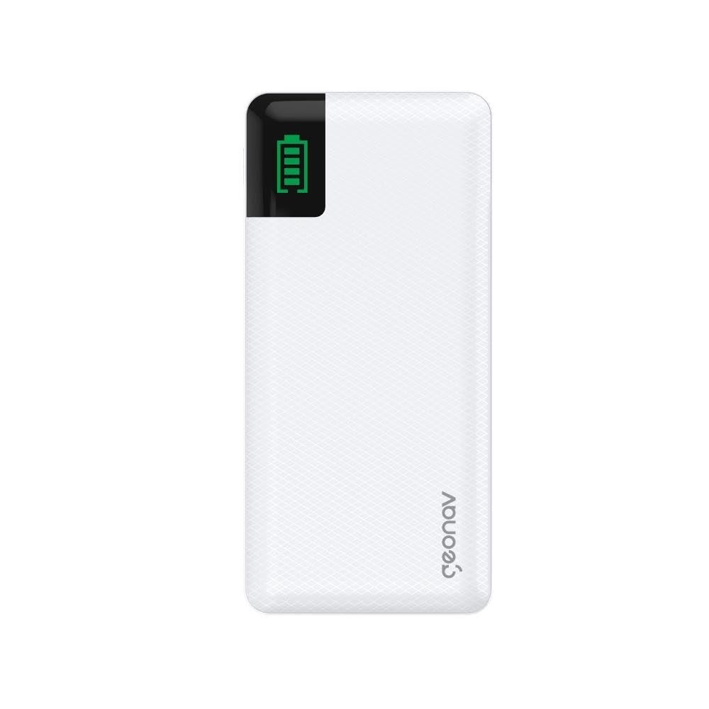 Power Bank Geonav 16.000mAh: Carregador Portátil Universal Branco com 3 Portas USB