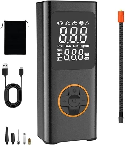 Compressor de Ar Portátil Digital 130 PSI: Potência, Bateria 4000mAh e Powerbank