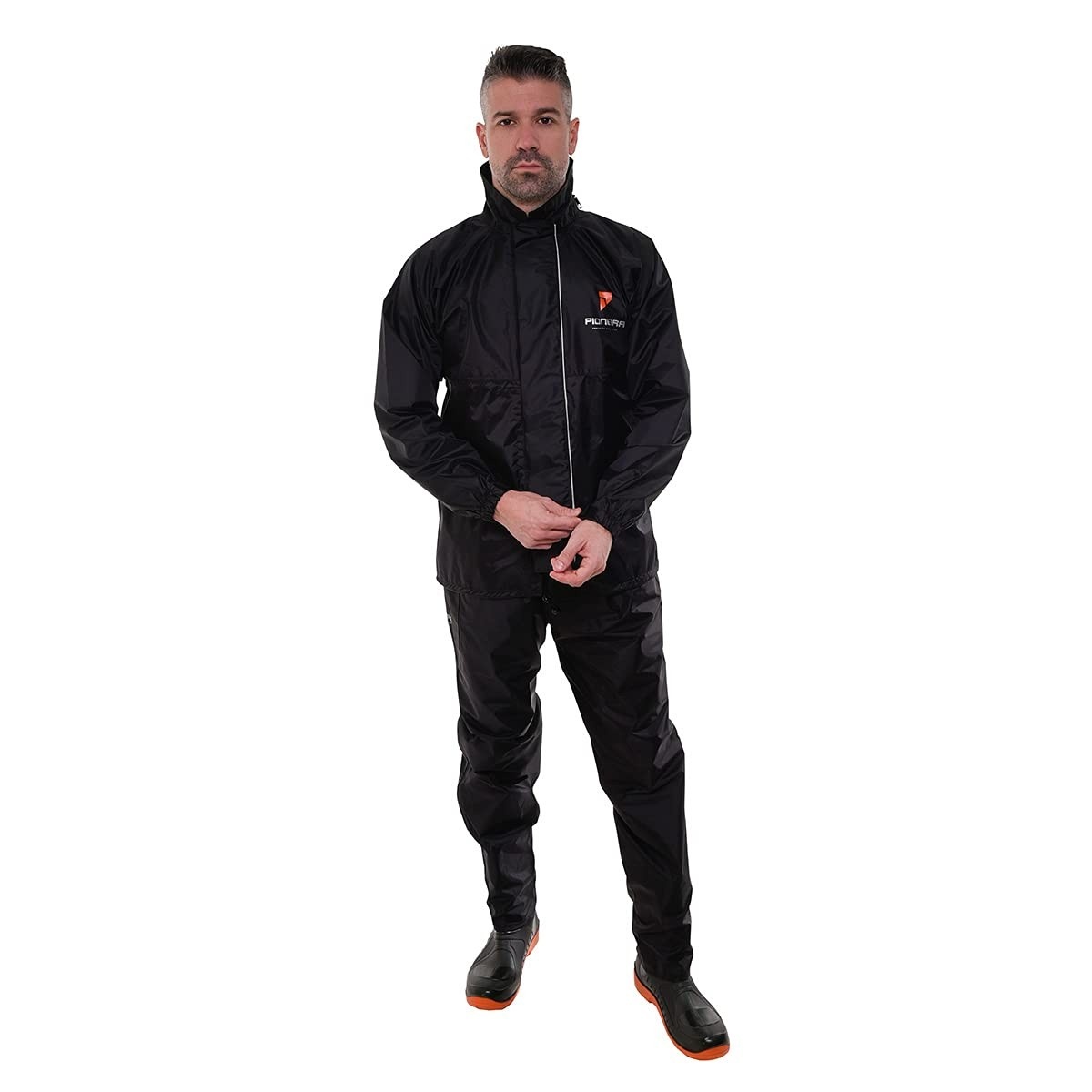 Capa de Chuva Pioneira Nylon Impermeável para Motoqueiro/Motoboy - Proteção Total Preta PP