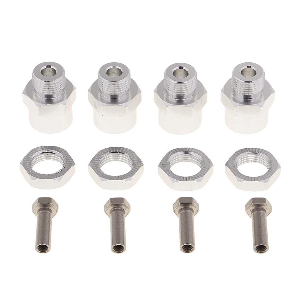 Expanda Seu Carro RC 1/10: Cubo de Roda Extensor 12mm Prata para Performance Superior