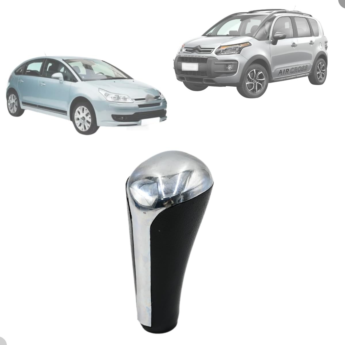 Manopla Bola Câmbio Automático Prata para Citroën Aircross, C3 e C4 - Estilo Moderno