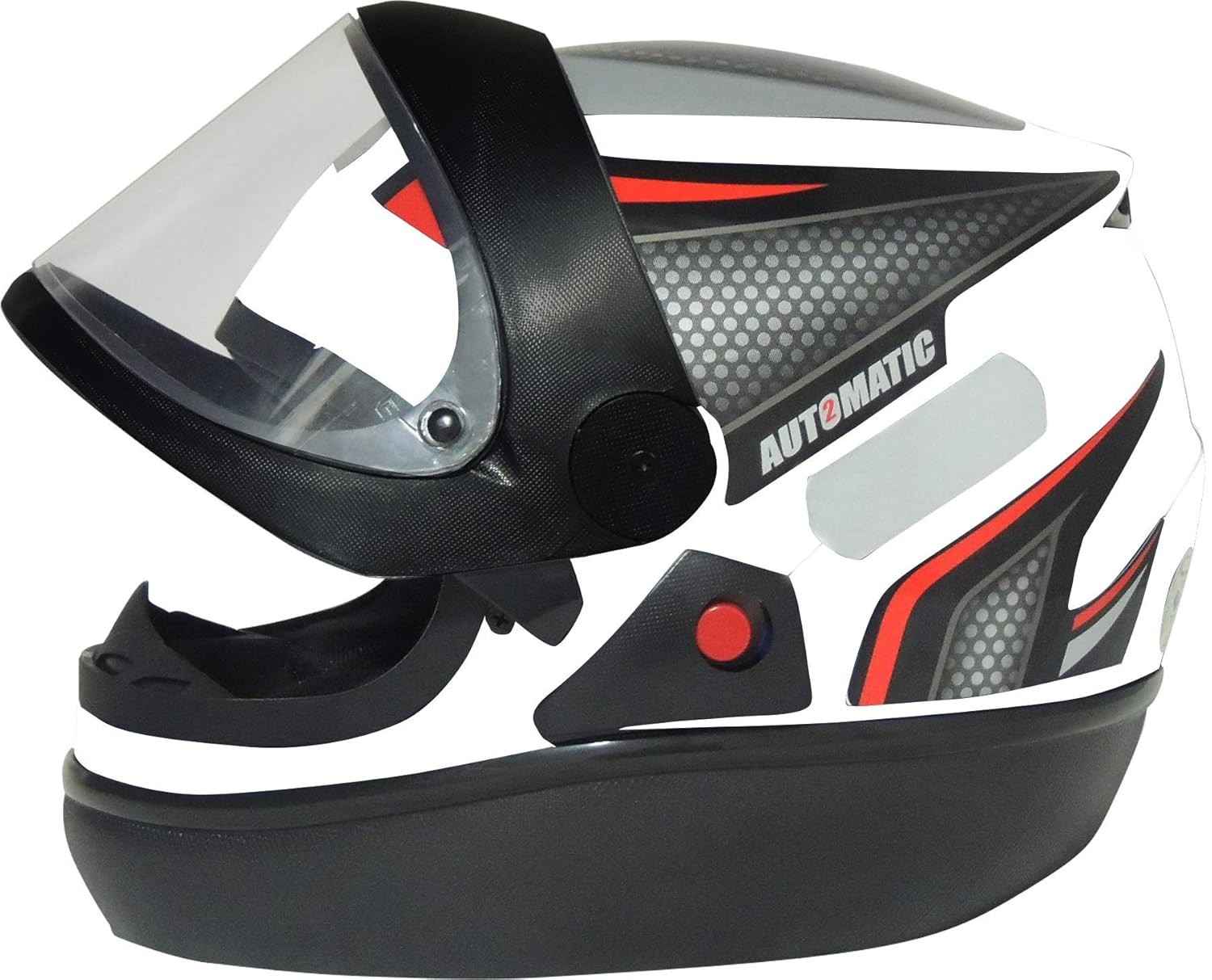 Capacete FW3 Automático Branco e Prata 60: Leveza e Segurança com Viseira Cristal