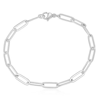 Pulseira Cadeado Fina Aço Inox Cirúrgico Prata