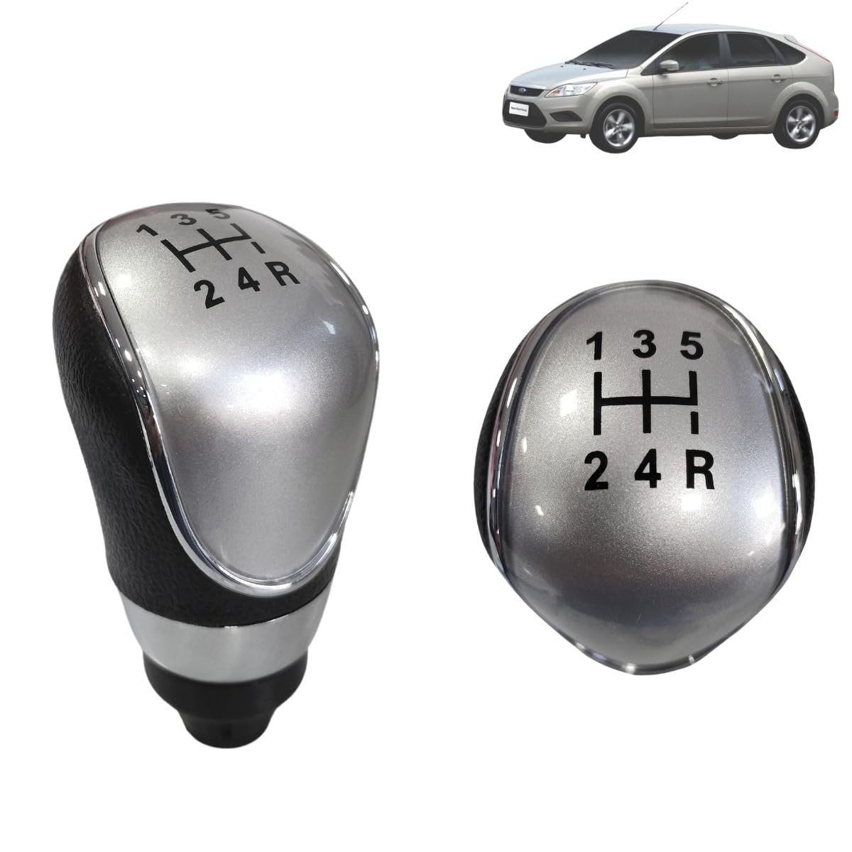 Manopla de Câmbio Manual Ford Focus 2009-2013 Prata - Toque de Estilo e Conforto
