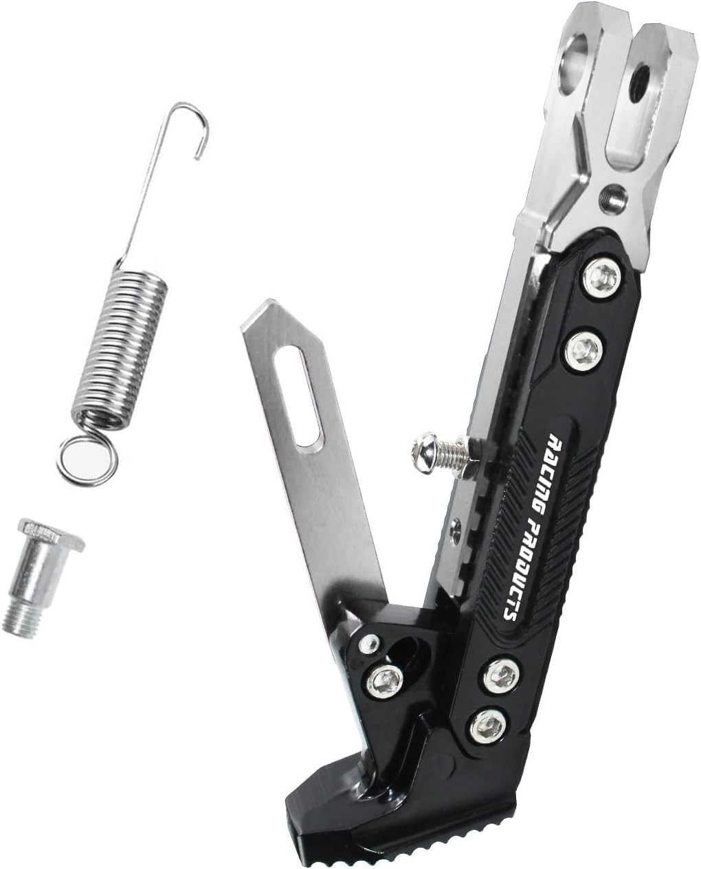 Suporte Lateral Ajustável para Veículos Elétricos e Motos - Estabilidade e Segurança Garantidas (Prata)