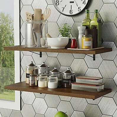 Prateleiras Suspensas Madesa 80 cm para Cozinha Rustic