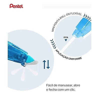 Fita Corretiva Pentel Azul 5x6mm: Correção Rápida e Prática