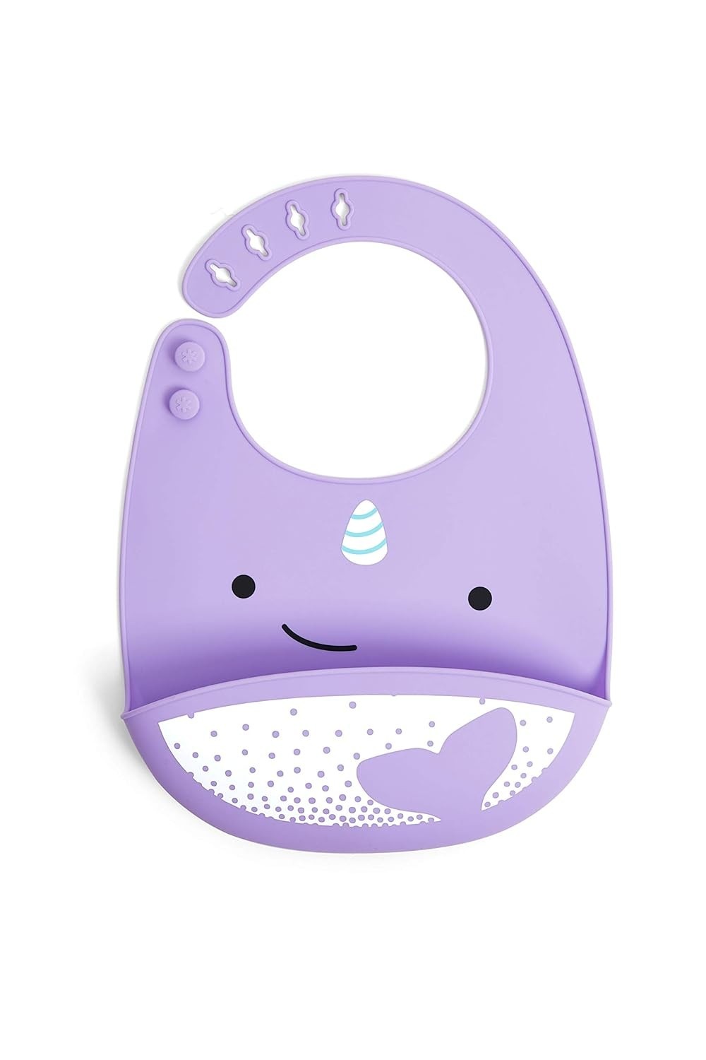 Babador Cata Migalhas de Silicone Skip Hop Zoo Baleia Narval Roxo - Prático e Ergonômico para Bebês