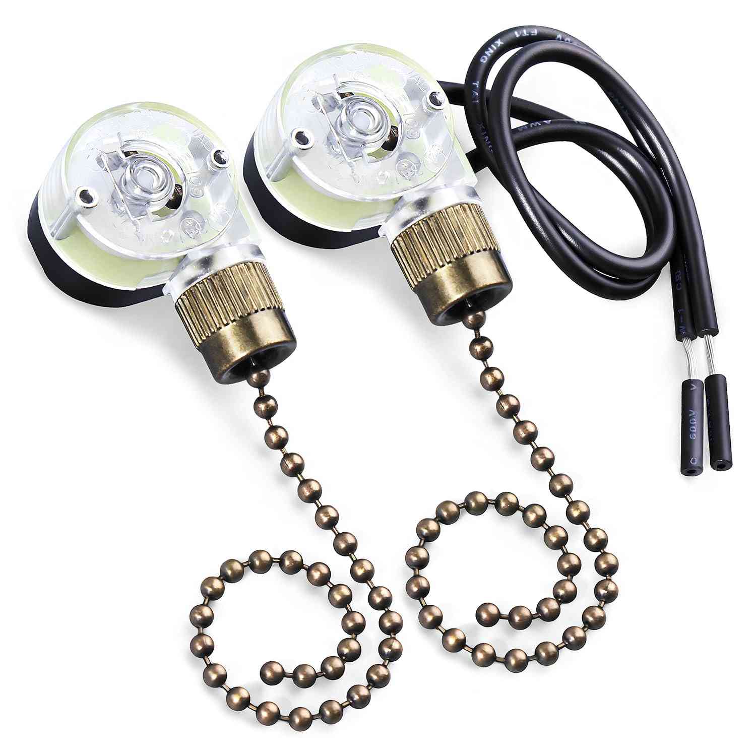 Interruptores de Puxar Zing Ear ZE-109 para Ventilador de Teto - Controle Prático e Seguro