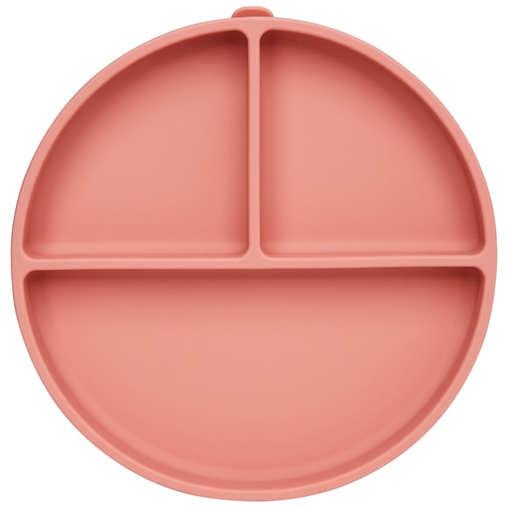 Pratinho em Silicone com Ventosa Rosa Escuro - Segurança e Estilo para Refeições Baby
