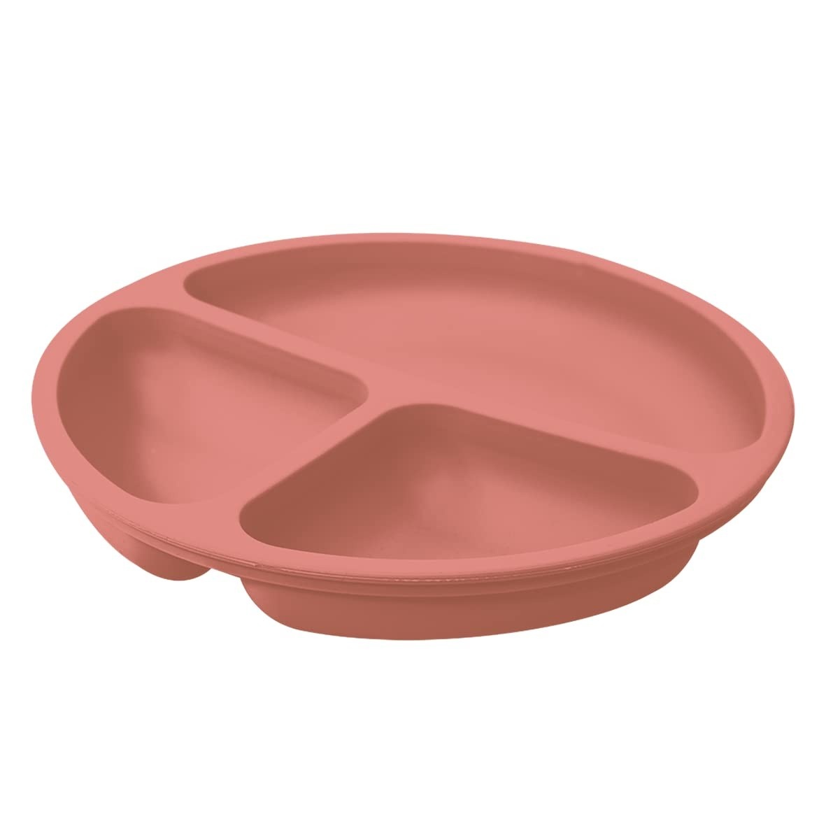 KaBaby Prato de Silicone com Divisória Rosa - Seguro, Ergonômico e Sem BPA