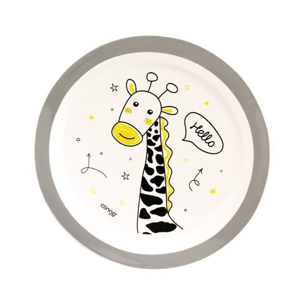 Prato Infantil Raso Zoo Girafa Clingo - Estimule a Diversão na Hora da Refeição!