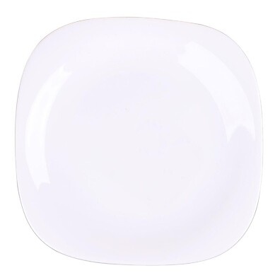 Prato de Vidro Sobremesa Quadrado 19cm – Elegância na Mesa