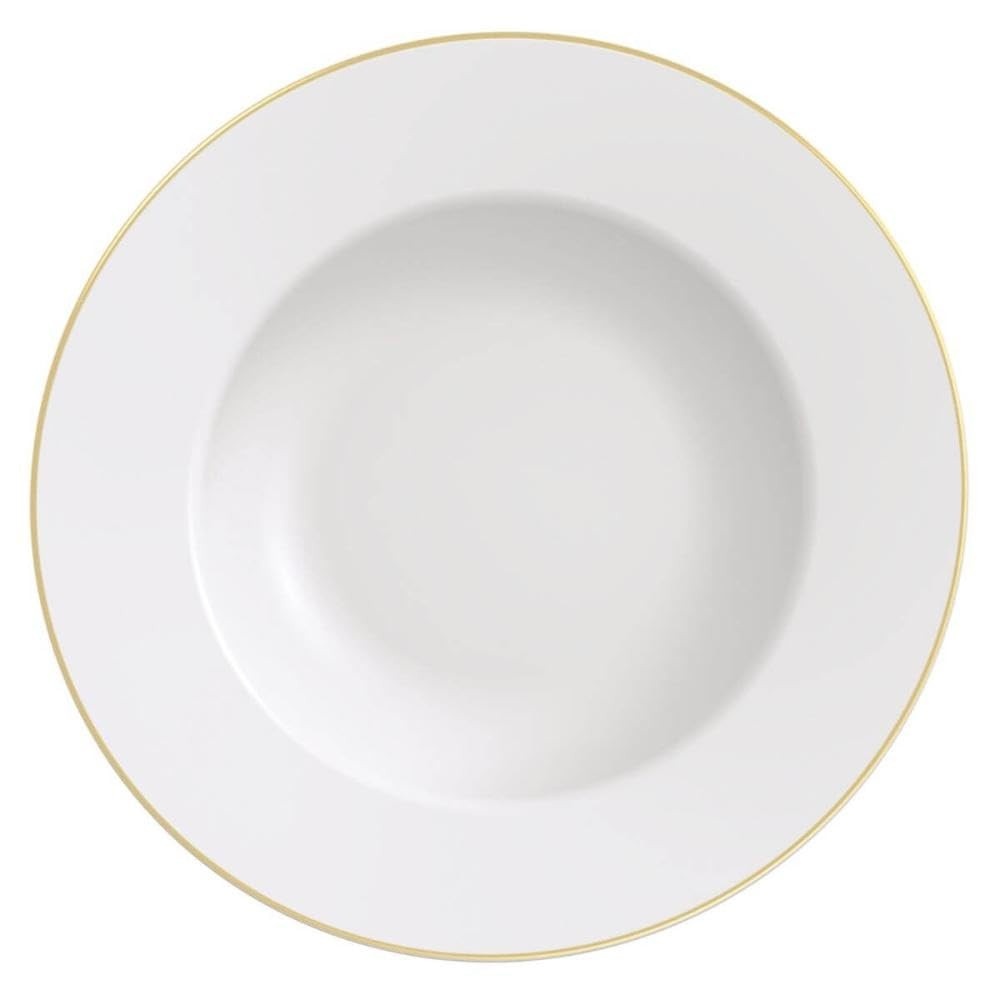 Prato Raso Filetado Tramontina Elisa em Porcelana com Borda Dourada 28 cm - Elegância e Durabilidade na Mesa