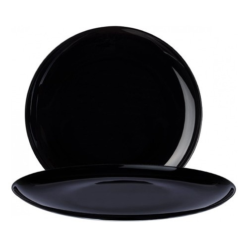 Pratos de Vidro Preto 32cm Opanile: Elegância à Mesa!