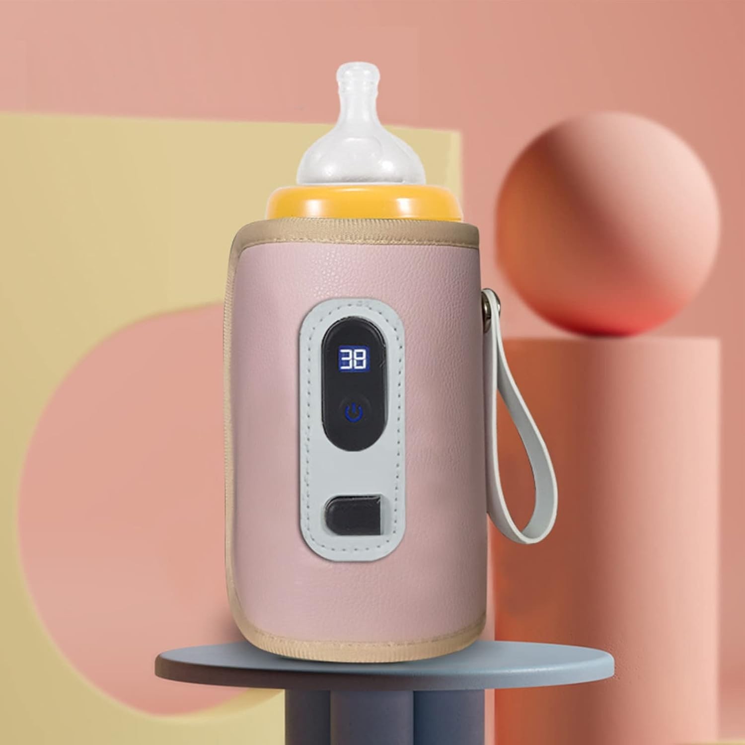 Cosiki Aquecedor de Garrafas USB Portátil com Controle de Temperatura Preciso - Rosa