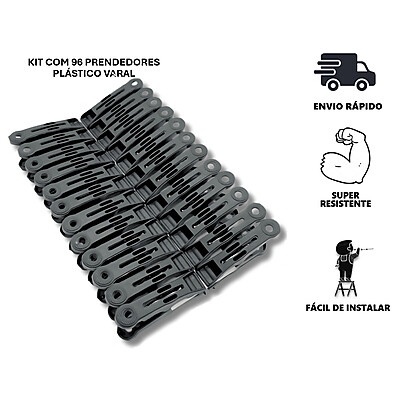 Pregadores Reforçados: Kit 96 para Varal Durável