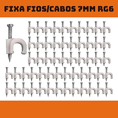 Fixa Fio Coaxial: 500 Grampos Miguelão com Prego